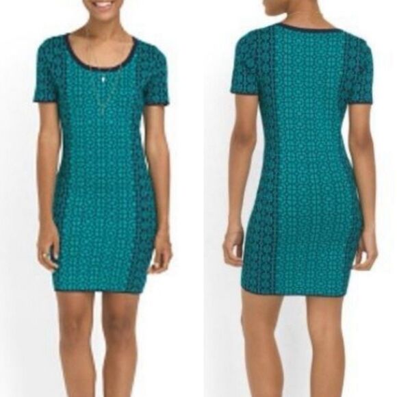 Romeo Juliet Couture Bodycon Dress Womens Size M Short Sleeve Fitted Knit - Picture 2 of 16